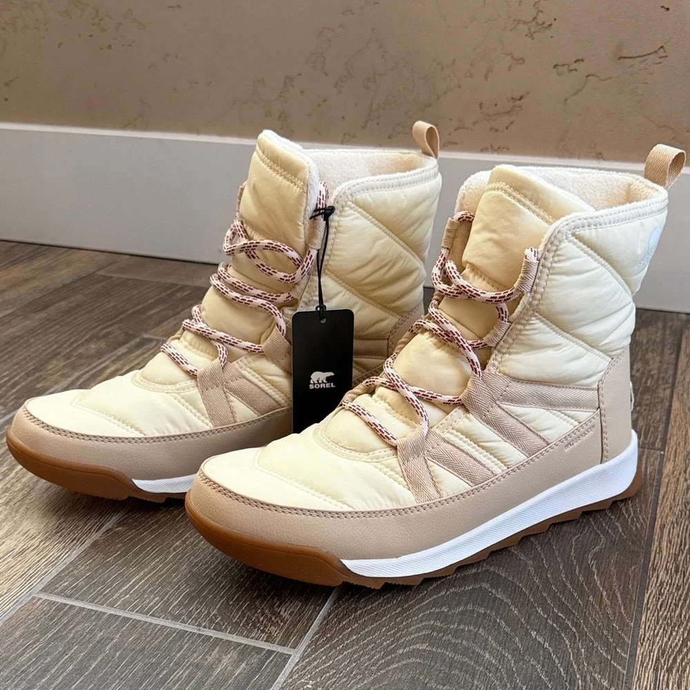 SOREL Women's Honey White Whitney II Plus Lace Waterproof Boots—10 - Picture 2 of 16